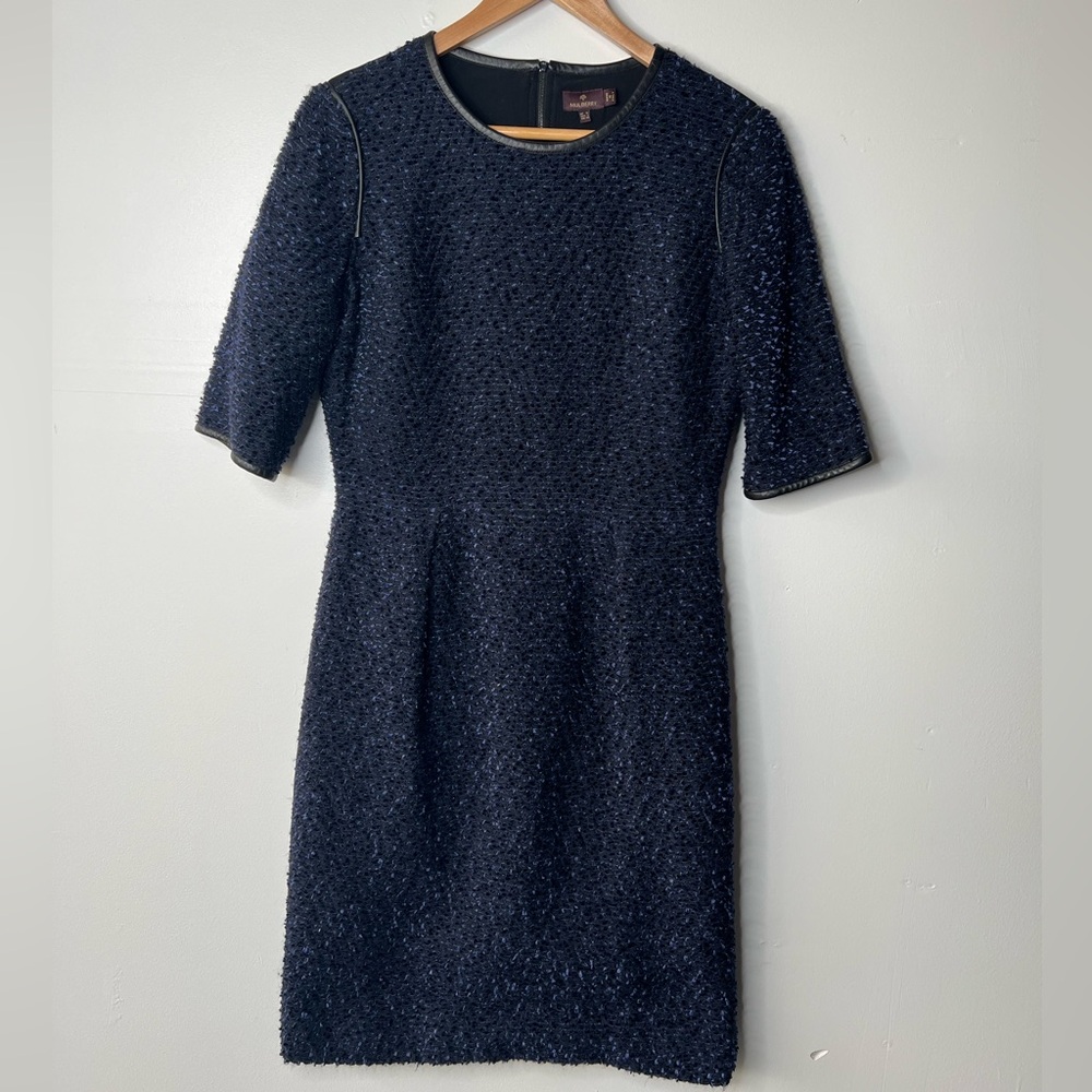 Mulberry Blue and Black Tassel Threaded Dress, 6